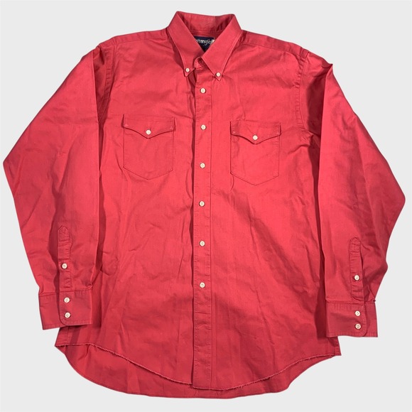 VTG Wrangler Cowboy Cut Regular Fit X-Long Tails Shirt Mens 16 1/2 35 Western - Picture 1 of 9